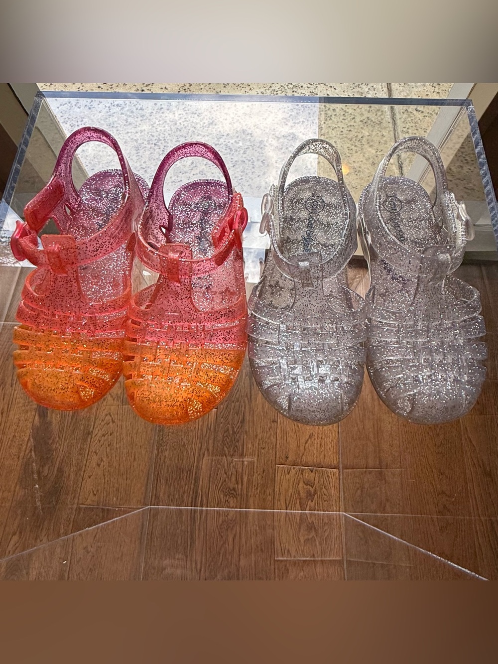 CAT & JACK | Toddler Glitter Jelly Velcro Sandals Bundle-2 Pairs | Size 9
